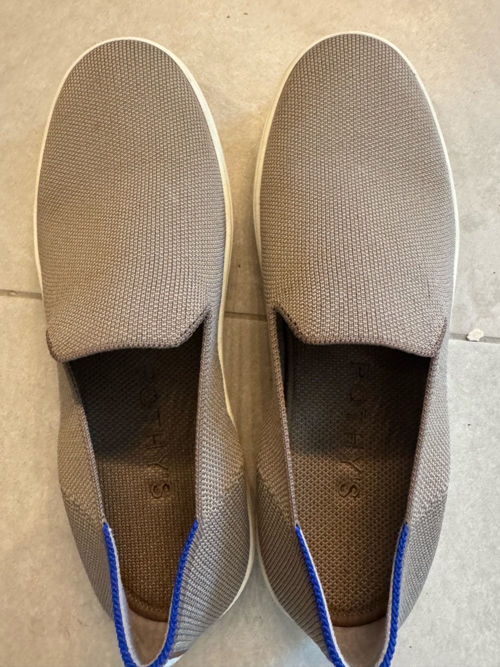 Rothy’s Women’s Slip-On Loafers in Taupe Knit